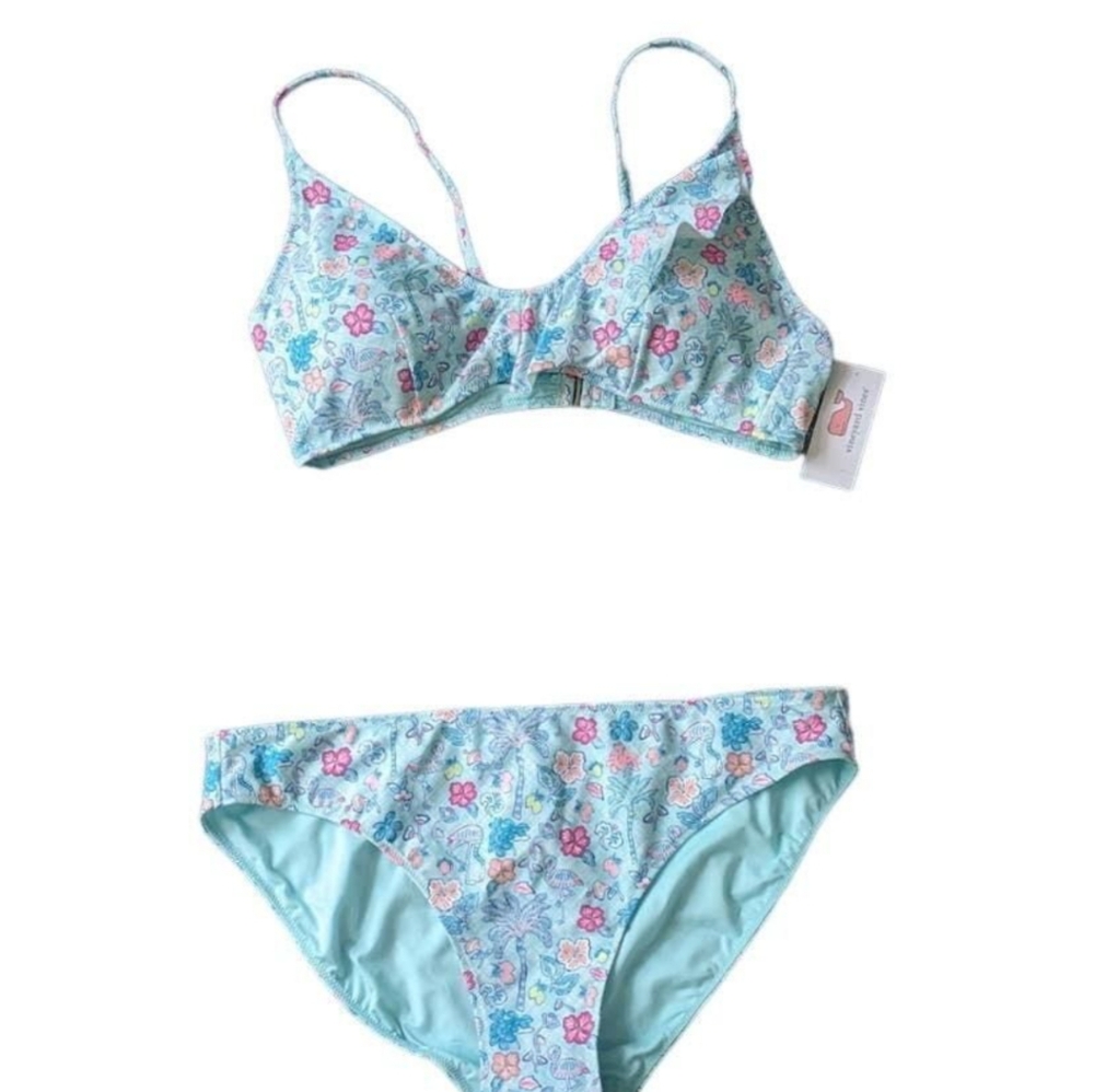 Vineyard Vine Flamingo flock 2 two-piece bathing suit Sz.Med
